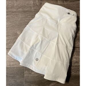 Lululemon Pace Rival White Skirt(Regular) 4-Way Stretch Lined Size 6 W8A84R